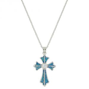 Montana Silversmiths River of Lights Pond of Faith Cross Necklace (NC3633)